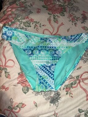 Arizona Jean Company Teal Multi Geo-Print Bikini Bottom